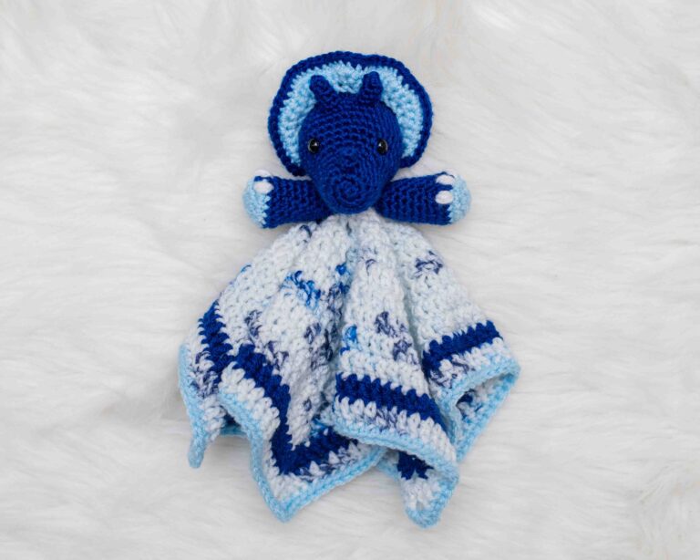 Hug Me Triceratops Lovey – Free Crochet Pattern